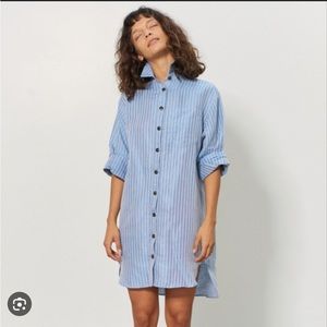 Mara hoffman Bennett Cover Up Denim Blue Stripe